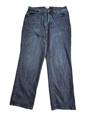 Sonoma Goods For Life High Rise Straight Jeans Womens 18R Blue Dark Wash Stretch
